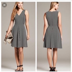 Banana Republic striped dress, gold zipper detail